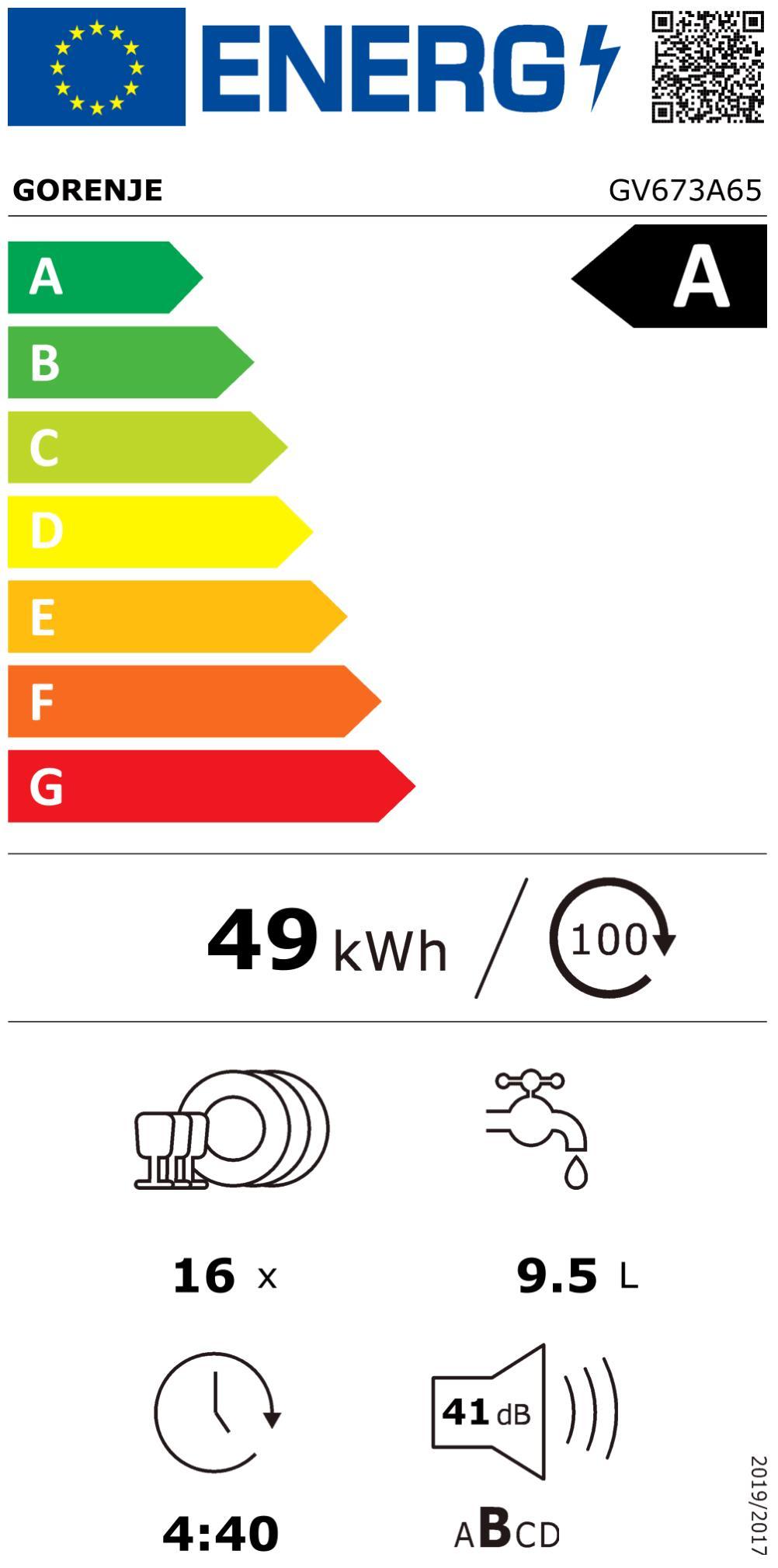 Gorenje GV 673A65 EB-Geschirrspüler 