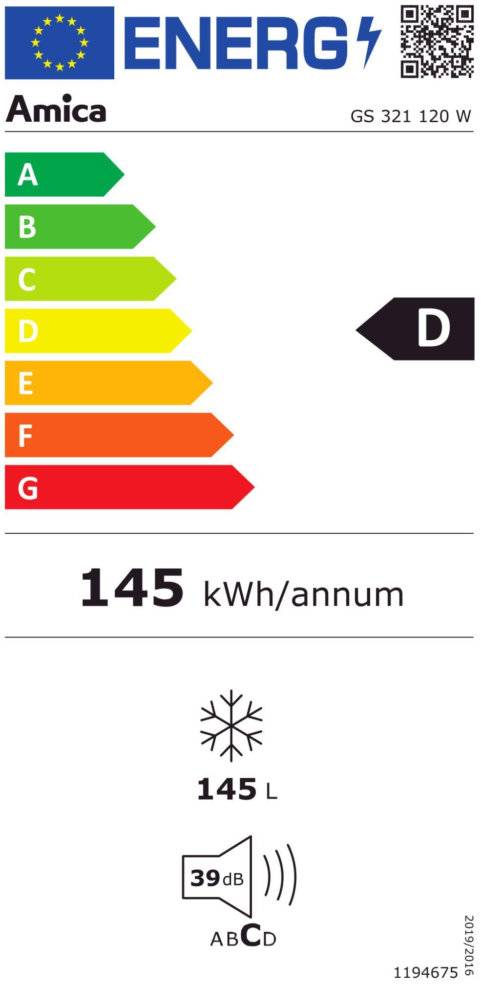 Amica GS 321 120 W ws Standgefrierschr. 