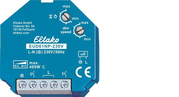 Eltako EUD61NP-230V Univ.-Dimmschalter (V) o.N Power MOSFET 400w R+L+C - 1111403