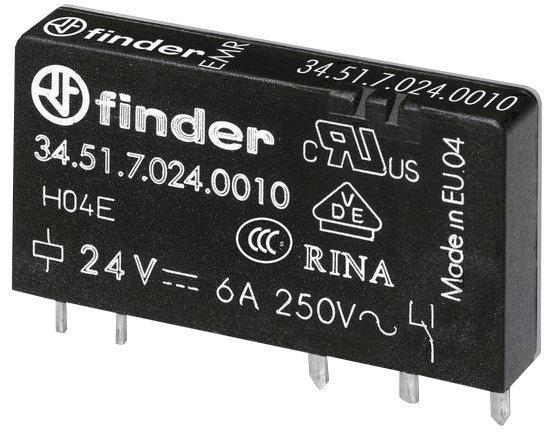 8012823217147 - Finder Steck- Printrelais 345170244010 1W 6A 24VDC 8012823217147 - Finder Steck- Printrelais 345170244010 1W 6A 24VDC