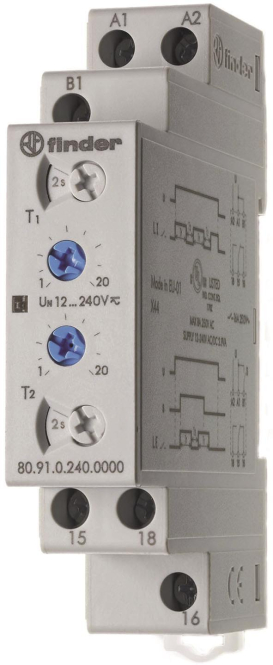 Finder Asymmetrischer Taktgeber 80.91.0.240.0000 1W 16A 12-240VAC/DC