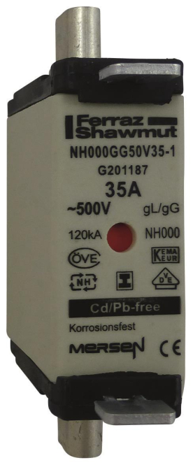 Mersen 1F645.000000 NH000 35A gG 500V NH-Sicherung sgl spannungsfrei (Inhalt 3 Stück) Mersen 1F645.000000 NH000 35A gG 500V NH-Sicherung sgl spannungsfrei (Inhalt 3 Stück)