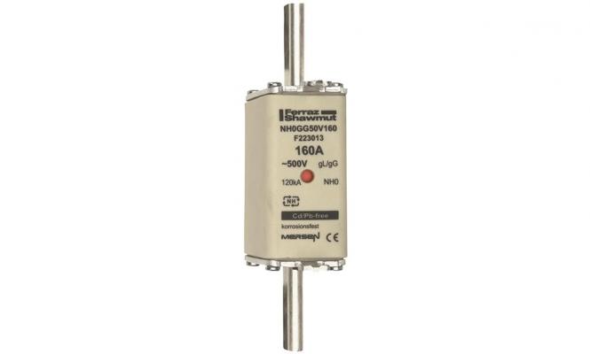 Mersen 1B069.000000 NH0 160A gG 500V NH-Sicherung sfü spannungsführend (Inhalt 3 Stück)