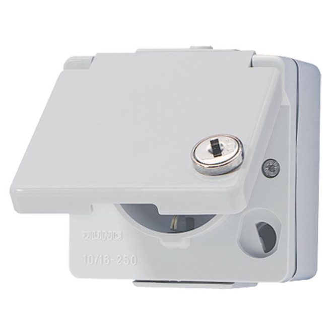 4011377488502 - JG APWG WG 600 Schuko-Steckdose 620WSL mit Sicherheitsschloss grau 4011377488502 - JG APWG WG 600 Schuko-Steckdose 620WSL mit Sicherheitsschloss grau