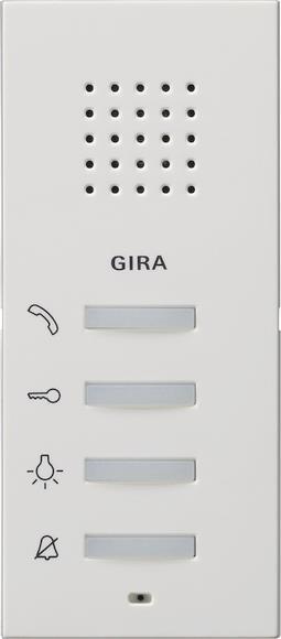 GIRA 125027 Wohnungsstation AP System 55 Reinweiß seidenmatt Hauskomm/Batt/Sicher