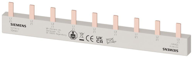 Siemens Stiftsammelschiene 10qmm 5ST3614 3x3Ph. berührungssicher (Inhalt 10 Stück) Zählerschr./Verteilg