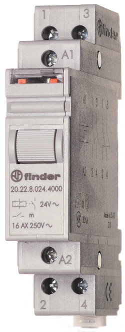 Finder Stromstossschalter 20.22.9.024.4000 2S 16A 24VDC Zählerschr./Verteilg