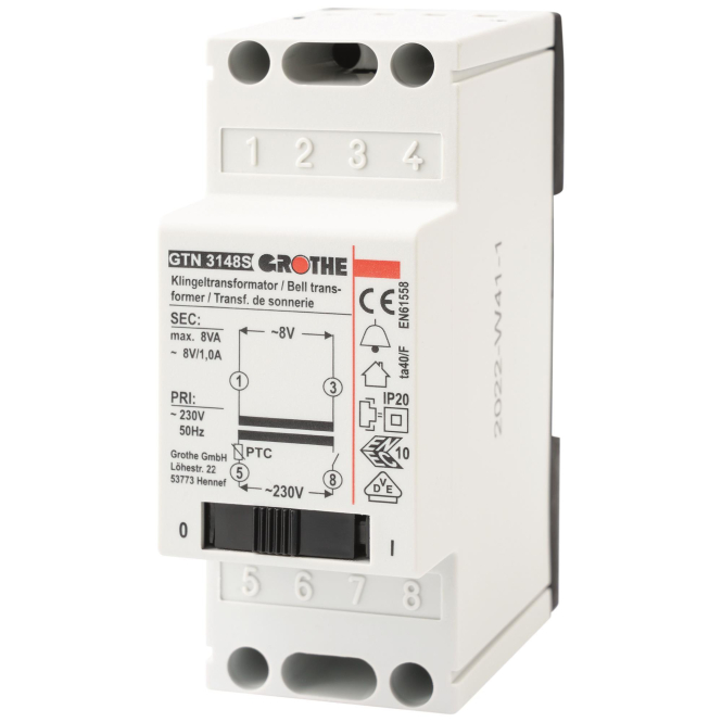 GRO Trafo 8V mit Schalter 14211 GT 3148 S 1,0A REG - 190331