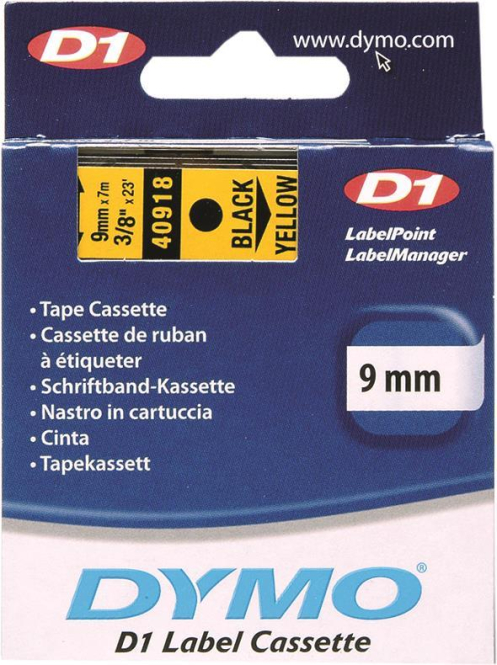 DYMO D1-Schriftband S0720730 9mm x 7m schwarz auf gelb