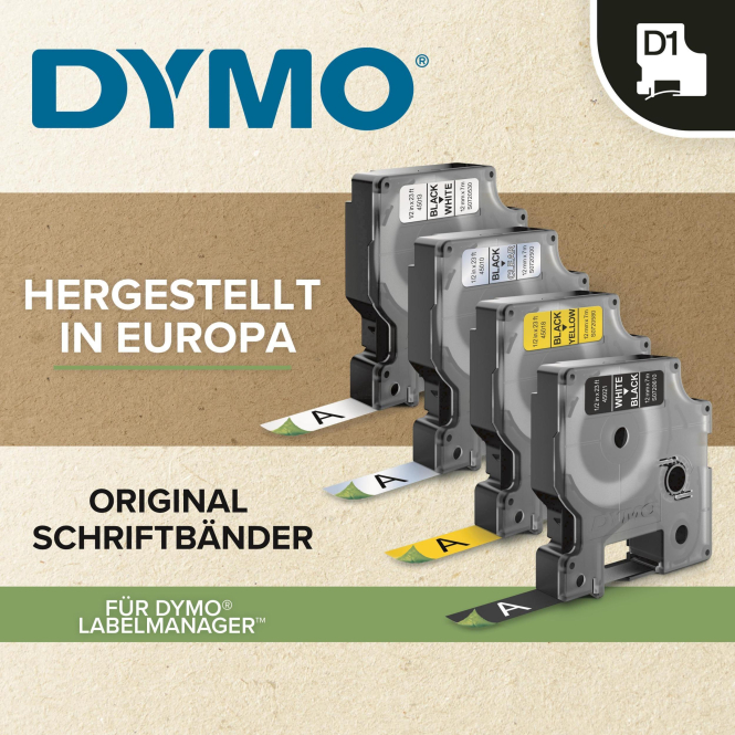 DYMO D1-Schriftband S0720790 6mm x 7m schwarz auf gelb