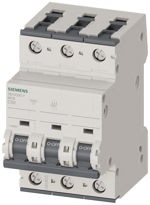 Siemens Automat C 50A 5SY43507 400V 10kA 3p Zählerschr./Verteilg