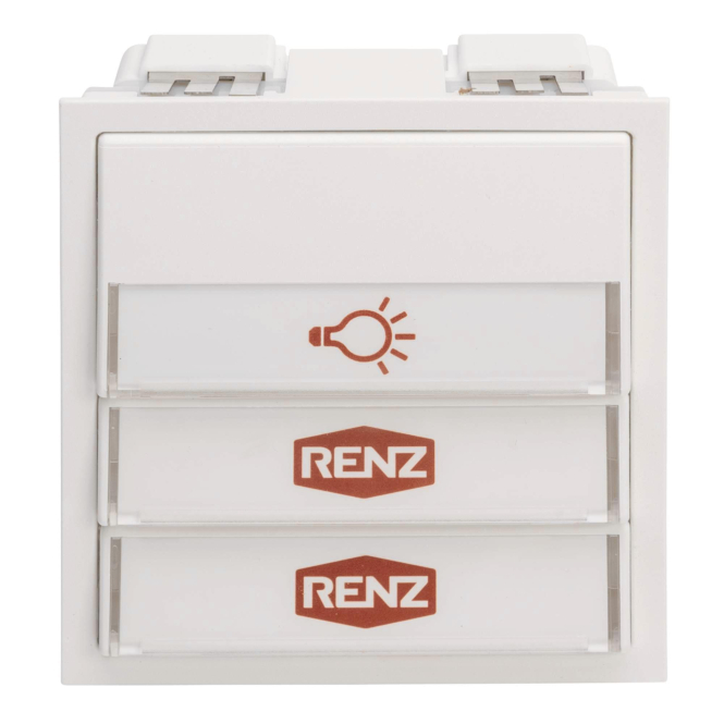 RENZ Tastenmodul 97-9-85275 1 Licht-/2 Taster weiss (alt:97-9-85106) - 2872733