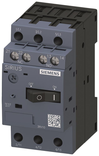 Siemens 3RV10110GA15 Motorschutzschalter S00 0,45-0,63A Class10 Schraub. 1S+1 Ind-Schaltgeraete