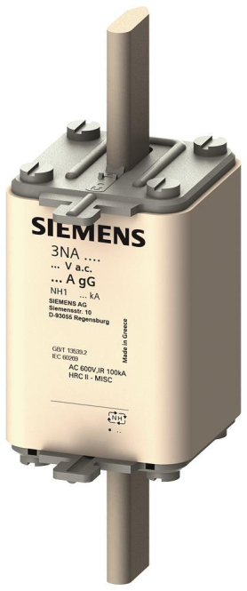 Siemens 3NA3140 NH1 200A 500VAC/440DC gL/gG Sicherung spannungsführend (Inhalt 3 Stück) Zählerschr./Verteilg