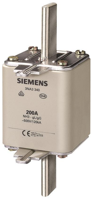 Siemens 3NA3365 NH3 500A 500VAC/440DC gL/gG Sicherung spannungsführend