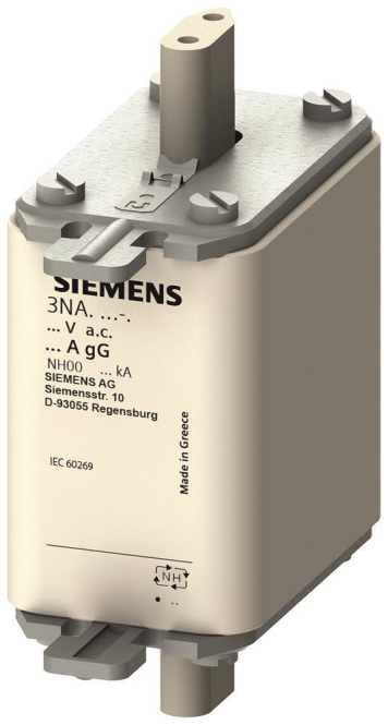 Siemens 3NA38227 NH00 63A 500VAC/250DC gL/gG Sicherung spannungsführend (Inhalt 3 Stück)