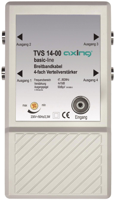 AXING CATV-Verteilverstärker TVS 14-00 4fach f.kleine CATV-Netze - 3141924