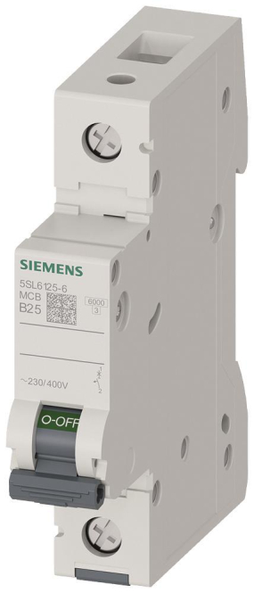 Siemens Automat B 25A 5SL61256 230/400V 6kA 1p Zählerschr./Verteilg