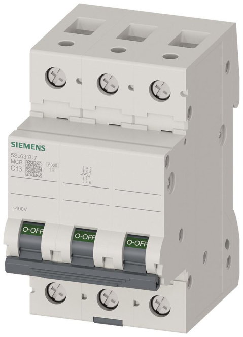 Siemens 5SL63137 Leitungsschutzschalter 400V 6kA 3p C 13A Zählerschr./Verteilg