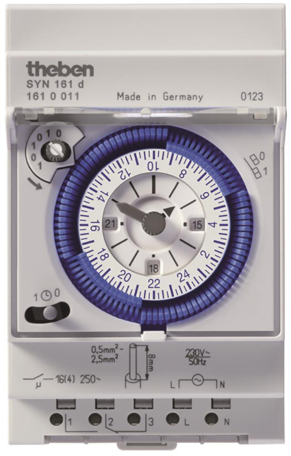 THEB Zeitschaltuhr analog SYN161D 24H ohne Gangreserve 3TE 1K 96SE - 3258940