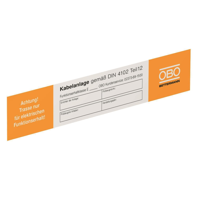 4012195847830 - OBO KS-E DE Kennzeichnungsschild fFunktionserhalt 250x43mm PVC 7205423 4012195847830 - OBO KS-E DE Kennzeichnungsschild fFunktionserhalt 250x43mm PVC 7205423