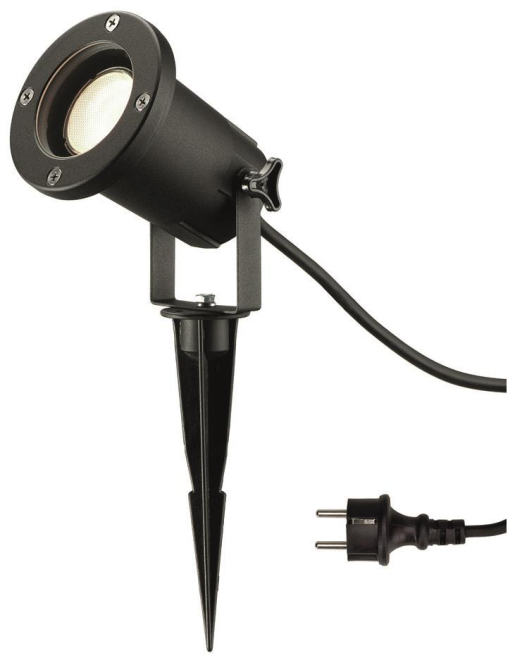SLV NAUTILUS SPIKE Gartenstrahler 227410 GU10 IP65 m.Erdspiß + 1,5m Zultg schwarz