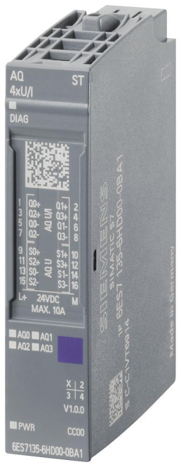 Siemens 6ES71356HD000BA1 SIMATIC ET 200SP analo. Ausg.modul AQ 4XU/I Stand. Automatisier.Technik