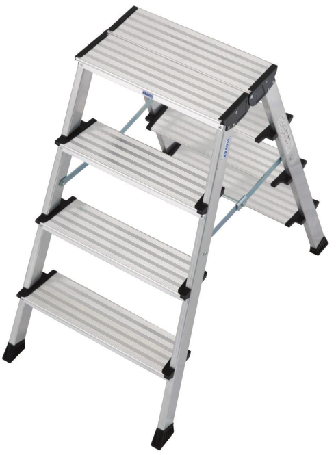 Krause Doppel-Klapptritt Alu 126047 2x4 Stufen Standhöhe:0,85m 5,5kg - 3805841