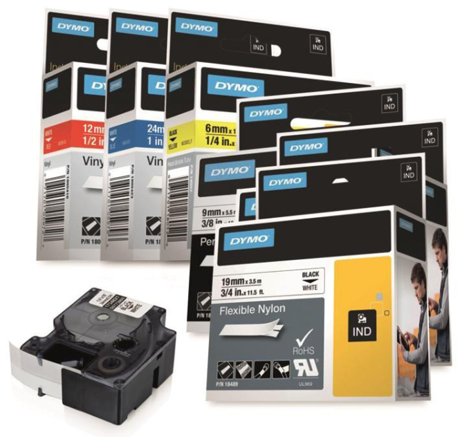 DYMO Rhino-Band IND Nylon 18489 19mm x 3,5m schwarz auf weiß