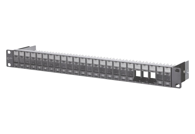 Metz 19z Modulträger leer 130920-BKKE Keystone 1HE 24Port schwarz geschirmt Netzw.Telekomm