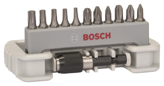 Bosch Schrauberbit-Set 2608522129 Extra-Hart 11tlg PH PZ T 25mm Bithalter (Inhalt 12 Stück) Werkzeug Messgeräte