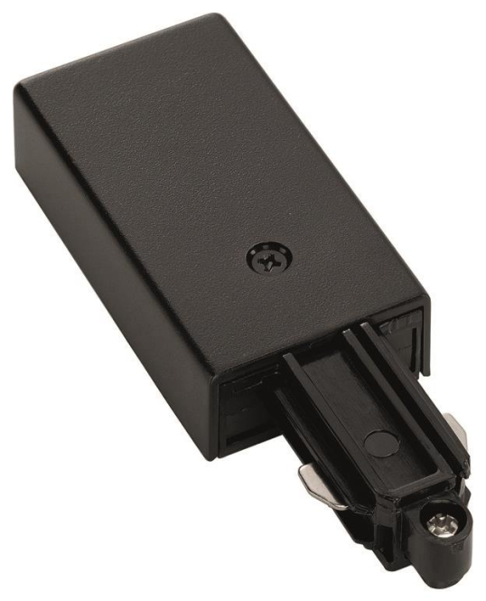 SLV Einspeiser f.1PH-Stromschiene 143040 Schwarz, Schutzleiter rechts