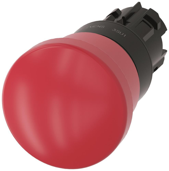 Siemens 3SU10001HA200AA0 Not-Halt-Pilz- drucktaster 22mm rund rot Ind-Schaltgeraete