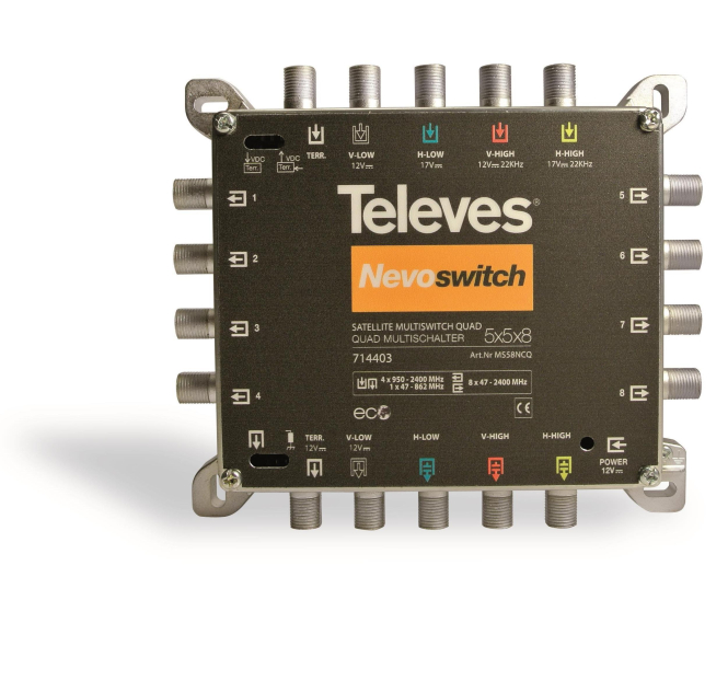 Televes Guss-Multischalter 5in8 MS58NCQ NEVO 714403