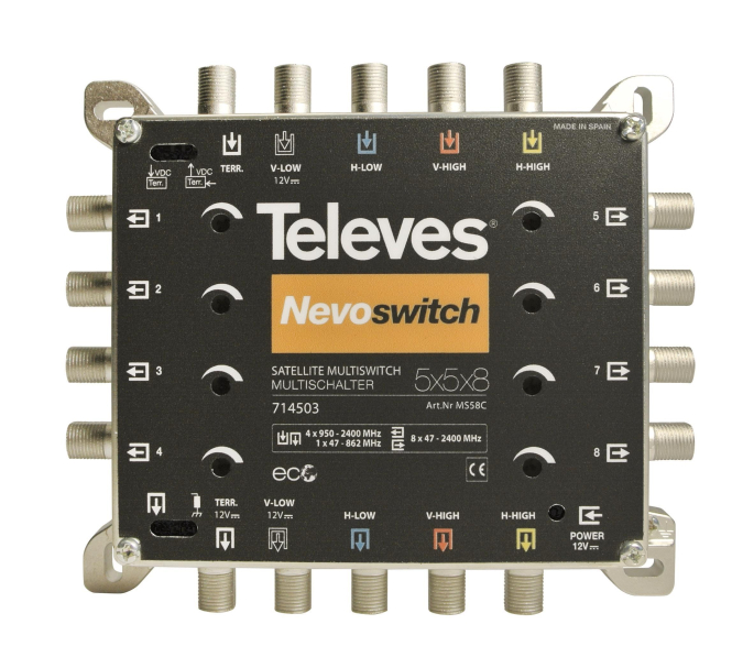 Televes Guss-Multischalter 5in8 MS58C NEVO receiverpowered 714503