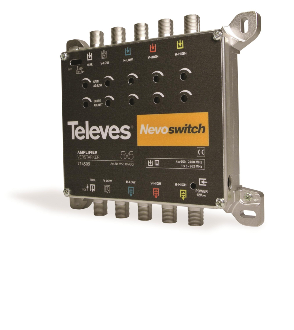 Televes 5-fach Verstärker 30dB MS530VGQ f.MS NEVO o.NT 714509