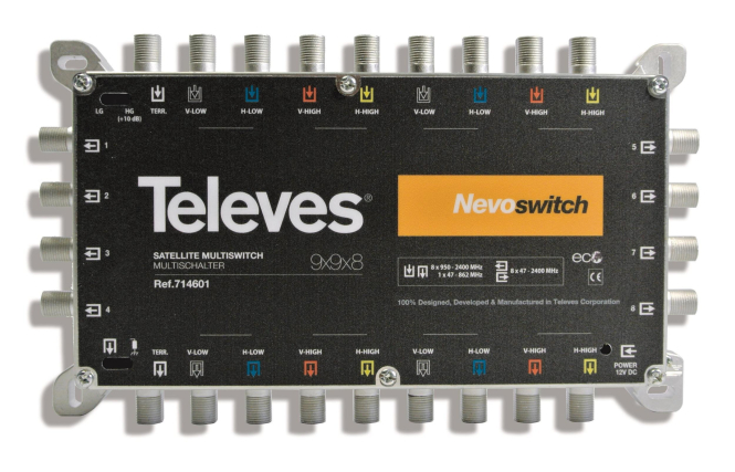 Televes Guss-Multischalter 9in8 MS98C NEVO kask.o.NT (MS-NT1208N) 714601
