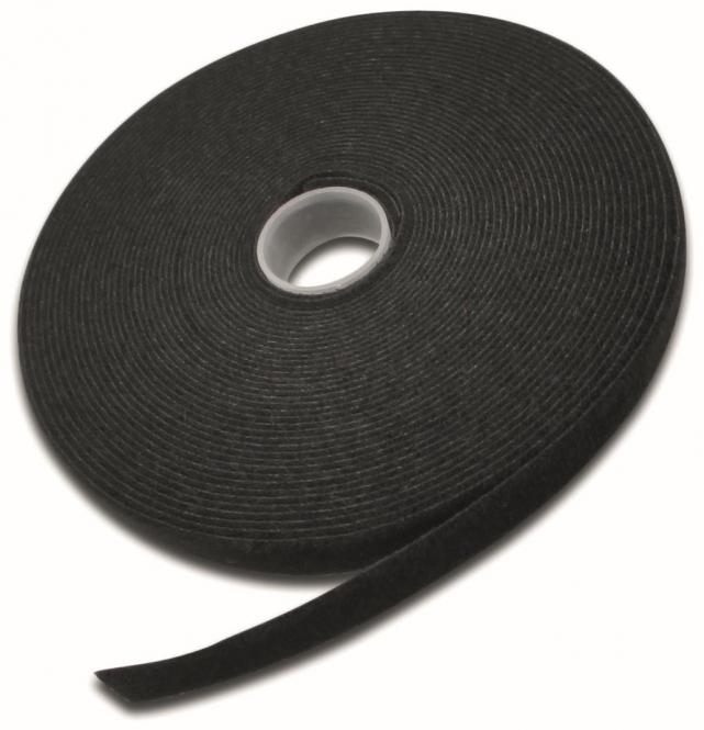 Assmann Klettband auf AK-770905-100-S Rolle Gewebe 10mx15mmx2,6mm auf Rolle sw Befestigungsmaterial