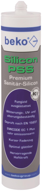 4036421225612 - Beko Silicon PSS 310ml 22510001 transparent Premium-Sanitär-Silicon (Inhalt 20 Stück)