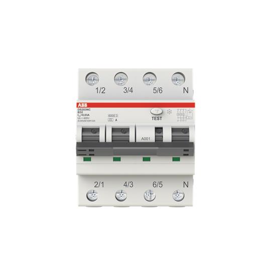 ABB FI/LS-Schalter DS203NCA-B32/0,03 DS203NCA-B32/0,03 6kA, 3P+N, Typ A, B