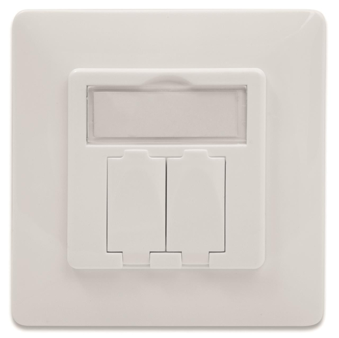 ASSM Leerdose f.Keystone Module DN-93831 2-fach Rahmen+Zentralpl. rw designfähig Netzw.Telekomm