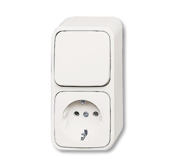 BJ AP Kombination 2601/6/2300EAPW500 Steckdose mit Wippschalter - 4764406