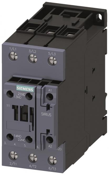 SIEM Koppelschütz AC 3: 3RT2038-1KB40 37kW/400V, 1S+1Ö, DC 24V, 3pol. S2