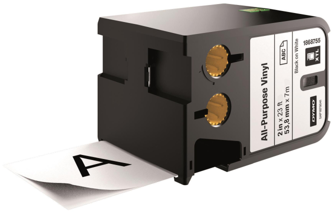 DYMO XTL Schriftband Vinyl 1868755 54mm x 7m schwarz auf weiß