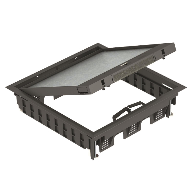 4012196460502 - Geräteeinsatz pc quadrat 3f sw RAL9011 mBelagaussp mit Bodenbelagaussparung GES9-3BU9011 - schwarz - Obo Bettermann 4012196460502 - Geräteeinsatz pc quadrat 3f sw RAL9011 mBelagaussp mit Bodenbelagaussparung GES9-3BU9011 - schwarz - Obo Bettermann