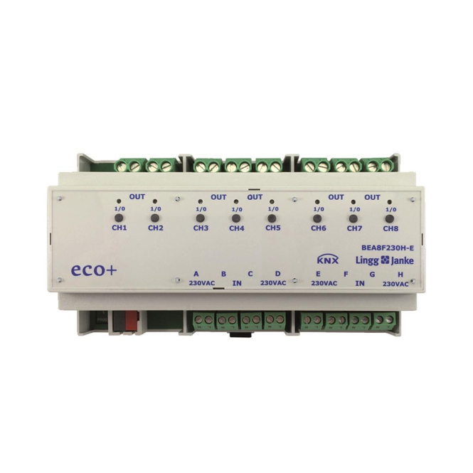 LINGG Binär-Ein/-Ausgang eco+ 8f 79242 230V AC/DC 16A C-Last 9TE - 4962720