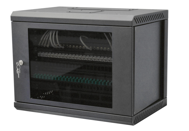 Televes Wandverteiler 19z 8HE MSR198 533108 montiert schwarz RAL 9005