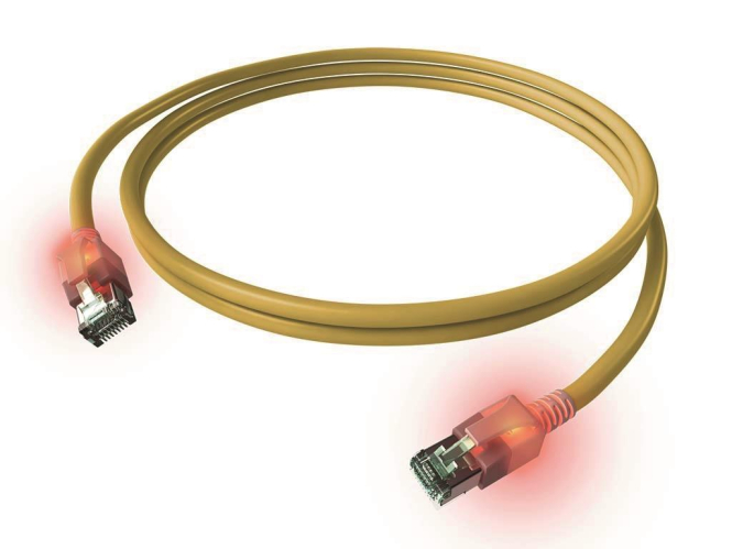 EasyLan DualBoot Kat.6A CS1OYADAD0020 LED Patchkabel geschirmt gelb 2,0m