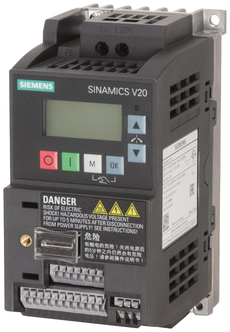 SIEM SINAMICS V20 6SL3210-5BB13-7UV1 1AC200-240V-10/+10% 47-63Hz, 0,37kW