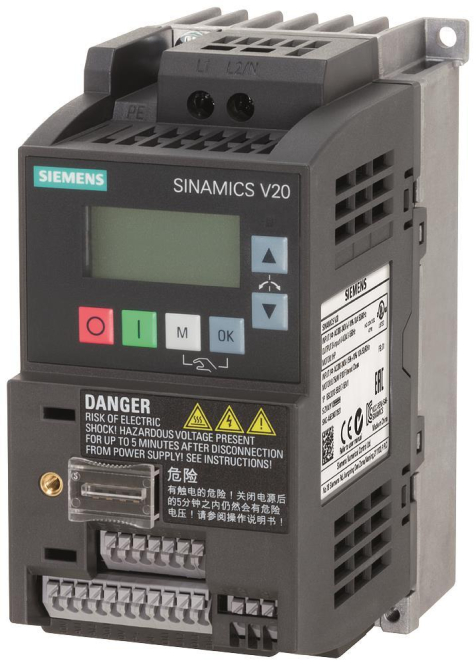SIEM SINAMICS V20 6SL3210-5BB17-5UV1 1AC200-240V-10/+10% 47-63Hz 0,75kW o.Fil